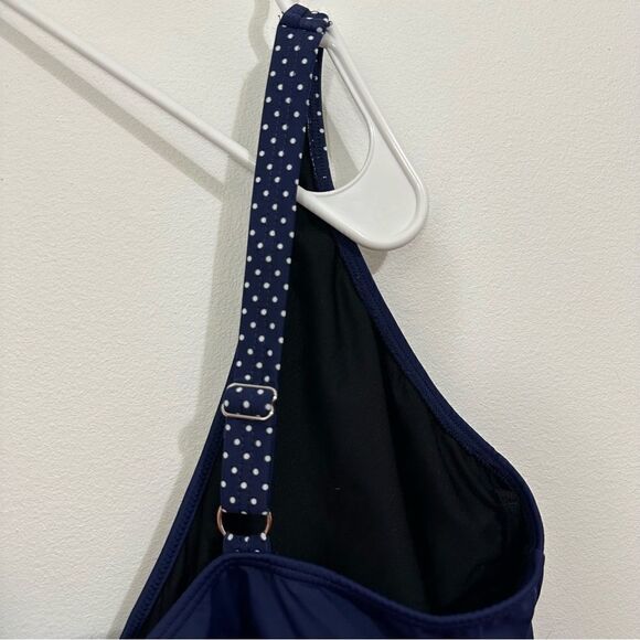 Venus Polka Dot Navy Tankini with Bow Tie Detail Adjustable Straps size 20 - Picture 7 of 7